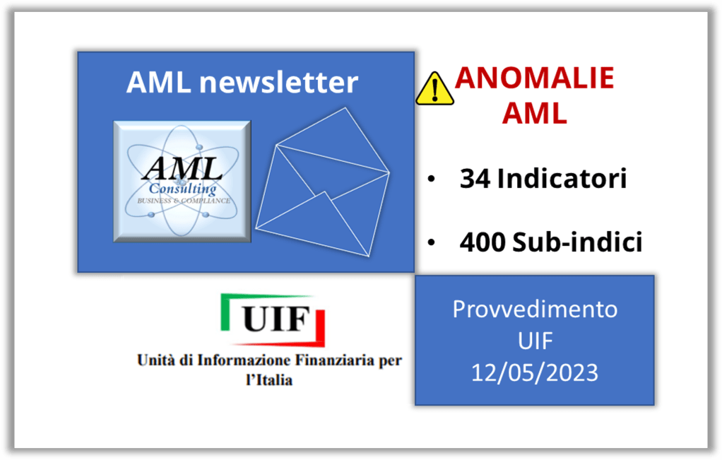 Newletter: Provvedimento UIF 12/05/2023 - indicatori antiriciclaggio (AML/KYC)