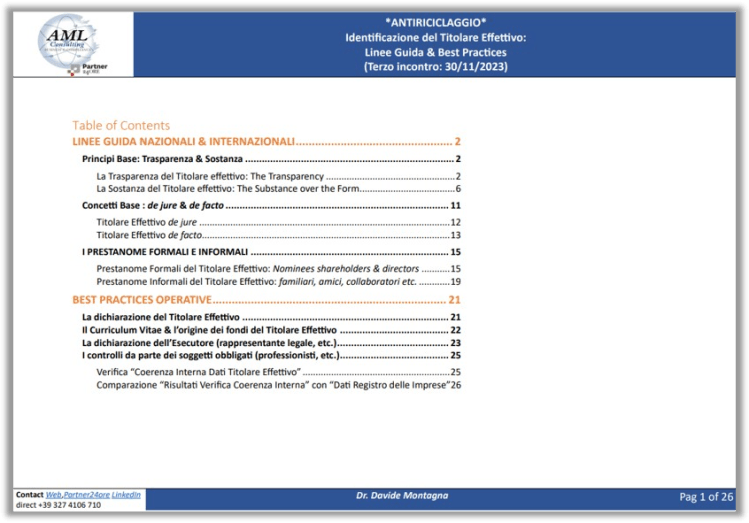 Indentificazione titolare effettivo 30 11 2023